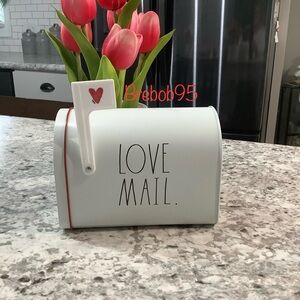 Rae Dunn Love Mailbox - White with Red Accents- LAST ONE